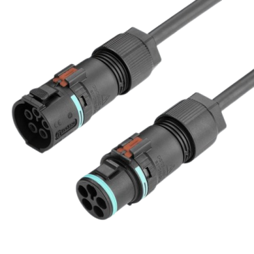 Силовой разъем 4 pin THS.389.A4E.R диаметр кабеля 7-13 17A IP68 